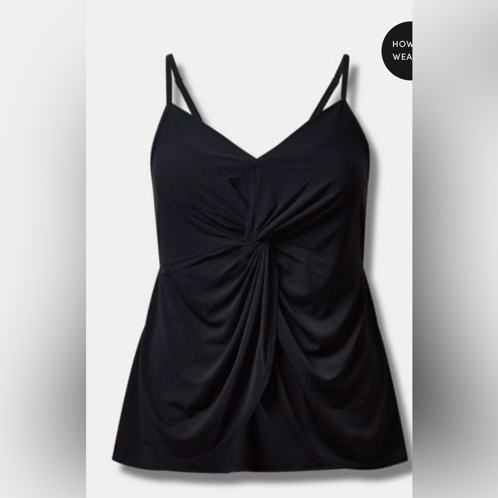 Torrid 4 (26) Studio Crepe V-neck Twist Tank Black